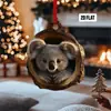 Adornos de Árbol de Acrílico Nuevos Transfronterizos para Animales Colgantes de Árbol de Navidad Impresión Plana de Mapache Decoraciones Colgantes