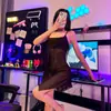 Lencería Sexy Encantadora, Camisón Sexy con Liguero, Pijama Caliente Transparente Delgado Sin Quitar, Apasionado Traje de Uniforme para Pecho Pequeño