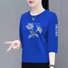 Camiseta de manga siete puntos para mujer de mediana edad y mayor, comercio electrónico transfronterizo, temperamento, rejuvenecedora, holgada, adelgazante, versátil, top, camiseta interior