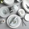 Cuencos y Platos Destacados de Celebridades de Internet para el Hogar y el Hotel Ajustes de Mesa Creativos Platos y Platos Simples Blanco Puro Gris Acanalado Juego de Vajilla de Cerámica