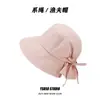 Sombrero de Pescador con Olas de Cabeza Grande para Niños, Sombrero de Sol para Exteriores de Primavera y Verano, Protección UV, Ala Grande para Cara Pequeña, Sombrero de Sol con Lazo Pequeño