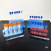 Herramientas para experimentos científicos para niños de primaria y jardín de infantes: Tubos de ensayo de plástico de 5 ml y 10 ml, gradilla para tubos de ensayo de 6 piezas