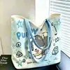 Bolsa de Lona Fofa de Desenho Animado para Animal de Estimação Bolsa de Mão Bolsa de Armazenamento para Alunos do Ensino Fundamental e Médio Presente Prático para Compartilhar