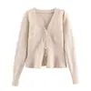 Ropa de Mujer al por Mayor Transfronteriza Estilo Europeo y Americano Cárdigan de Punto Tops de Manga Larga 2025 Otoño e Invierno Nuevo Ajuste Delgado Chaqueta Versátil