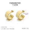 Brincos de Aço Inoxidável em Formato de C de Moda Transfronteiriça de Luxo Acessível Elegantes para Mulheres Banhados a Ouro 18K Brincos de Combinação de Cores Dourado e Prateado para Mulheres