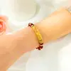 Nuevas Cuentas de Ágata Imitación Enfiladas en Hilo Elástico, Pulsera de Tubo Curvado, Accesorios Audaces de Oro Arena Vietnamita, Artículo de Venta Caliente al por Mayor