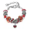 Pulseira de contas Panjia com furo grande em liga de acrílico rosa banhada a prata ebay Amazon AliExpress