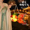 Lanternas do Festival do Meio do Outono de 2026 para Crianças, Materiais de Artesanato DIY, Lanterna Peixe Dourado Estilo Antigo Hanfu, Lanterna Peixe Koi de Mão