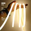 Fita de LED 220V à prova d'água autoadesiva ultra brilhante luz linear para ambiente de teto de sala de estar de casa colorida COB fita de luz flexível externa
