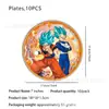 Nuevo Set de Decoración para Fiesta Infantil de Cumpleaños Temática de Dragon Ball Transfronterizo: Platos de Papel, Vasos de Papel, Decoraciones de Banderines y Set de Decoración