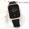 Reloj de mujer de moda de alta gama para estudiantes, reloj de mujer cuadrado de silicona simple con temperamento nicho de lujo ligero con calendario