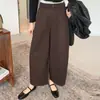 Calça pantalona curva moderna para mulheres, novo estilo outono 2026, cintura alta, solta, modeladora, versátil, calça casual cropped para baixinhas