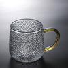 Vaso de Té Perfumado con Patrón de Martillo Transparente de Alto Borosilicato Transparente Taza de Jugo de Té Oficina Hogar Taza de Concubina Imperial de Colores