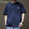 Camiseta de Algodão Pesado de Manga Curta para Verão Masculina e Feminina Solta Versátil Simples Estilo BF Casual Estilo Hong Kong Moda Casal Top