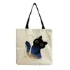 Directo de fábrica estilo coreano bolso de hombro práctico de dibujos animados moda versátil bolsa de mano lindo gato estampado bolsa de compras