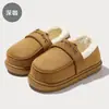 Zapatos Birkenstock para Mujer de Terciopelo Invierno Suela Gruesa Ropa de Exterior Antideslizantes Cálidos Pantuflas Peludas Pantuflas de Algodón para el Hogar Zapatos de Algodón para Mujer