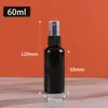 Atacado 20 30 100ml Frasco Spray Preto de PET à Prova de Luz Portátil para Reembalagem de Cosméticos Frasco com Tampa de Apertar para Líquido