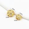 Color Duradero Oro Verdadero 18K Zirconia Perla Crocore Separador Toro Cristal Accesorios Accesorios para Joyería DIY C45