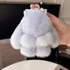 Coelhinho, Mini Pingente Coelho Morto de Pelo de Coelho Rex, Bolsa de Pelo, Mochila Escolar Fofa de Pelúcia, Pingente para Chaveiro de Carro