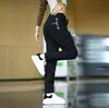Calça Casual Xadrez Houndstooth Nova de Outono para Homens 2025 Nova Cintura Elástica Solta Reta Alta Elástica Versátil Longa