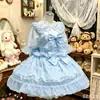 Amor e Batimento CardíacoMenina Coreana~Design Original Vestido Lolita Lindo Floral Casamento Jsk Vestido de Suspensório para Mulheres