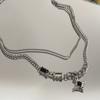 Collar de doble capa Mang Star para hombre, cadena de lana moderna, diseño de lujo ligero y nicho, estilo hip-hop, cadena de clavícula para hombre y mujer.
