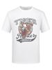 Camiseta de Marca de Moda para Hombre de Manga Corta 2026 con Pedrería y Diseño de Cabeza de Tigre Láser, Algodón de Seda, Cuello Redondo Juvenil, Verano