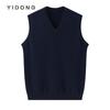 Suéter de Cachemira con Dobladillo de Canalé Invernal Chaleco Virtual de Lana Cuello en V Elegante Casual Suave Ceroso Chaleco Ligeramente Grueso para Hombre
