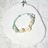 Pulsera de Cerámica Jingdezhen Nueva Pulsera de Cerámica Estilo Chino Joyería Hecha a Mano Cuerda Estilo Tíbet Puesto de Pulseras Jingdezhen