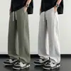 Pantalones de Malla de Seda de Hielo para Hombre, Estilo Delgado de Verano, Nueva Marca Americana de Moda 2026, Pantalones Largos Casuales Versátiles de Pierna Recta