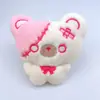 Llavero de Peluche de Oso Frankenstein de Dibujos Animados Colgante de Muñeca Chirriante para Alivio del Estrés Estudiantil Regalo Pequeño Creativo