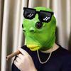Mesmo estilo do TikTok, homem-peixe verde, cabeça de peixe verde, capa de cabeça de peixe engraçada, Pikachu, máscara de monstro, celebridade da Internet, máscara de escultura em areia