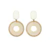 Pendientes de Aro Tejidos Estilo Vacaciones Mismo Estilo que Zhong Chuxi para Mujer, Lujo Ligero, Gama Alta, Pendientes Exquisitos, Accesorios de Oreja Exagerados de Nicho