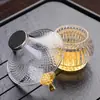 Colador de té al por mayor, filtro de té de vidrio transparente, colador de hojas de té, malla filtrante, filtro, accesorios para juego de té Kung Fu
