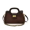 Nova Bolsa de Ombro Único Transversal Moda Versátil Estilo Fragrância Pequena Bolsa de Mão com Design de Nicho Bolsa Padrão Diamante Couro Fosco Bolsa de Axila