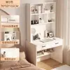 Mesa e estante integradas mesa de estudo minimalista moderna para estudantes mesa de computador quarto casa mesa simples para apartamento pequeno