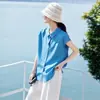 Vibración Refrescante y Perezosa del Verano, Rejuvenecedor y Versátil, Top de Camiseta Azul sin Mangas Usable por Ambos Lados para Mujer
