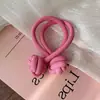 Botão de Nó Chinês Prendedor de Cabelo para Mulheres Alta Elasticidade Estilo Dopamina Elástico de Cabelo Headwear para Rabo de Cavalo Alto