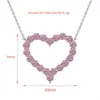 Colgante de Moissanita en Forma de Corazón Grande de 20 Quilates, Superventas Transfronterizo, Exagerado Lujo Moda Cadena para Clavícula de Plata de Ley S925
