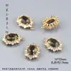 Pingente Duplo Oval Oco Microincrustado de Zircônia Cor de Cobre Retenção de Cor DIY Feito à Mão Acessórios de Vidro de Terras Raras Acessórios de Cabelo Material de Embalagem de Flores