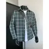 Otoño 2026 Nuevo Estilo Estilo Hong Kong Cuadros Tallas Grandes Bloque de Color Manga Larga Camisa Estilo Japonés Cepillado Manga Larga Chaqueta Unisex