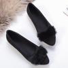 Otoño 2021 versión coreana de zapatos de una sola capa de caña baja para mujer zapatos puntiagudos peludos comercio exterior tacón bajo plano tacón bajo diario Zapatos Bean para mujer en stock