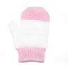 Guantes exfoliantes fuertes de un dedo de baño de dos colores toalla de frotamiento de baño de nailon venta al por mayor de fábrica guantes de baño espumosos