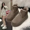 26 Modelos Nuevos de Botines Gruesos con Forro de Felpa, Talla Grande, Moda de Invierno, Cálidos, sin Cordones, Suela Gruesa, Zapatos de Algodón, Botas de Nieve para Mujer, Exportación