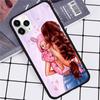 Capa de Celular Cartoon Pintada à Mão Moda Europeia e Americana Mãe Filha Pai Filho Adequada para iPhone15