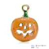 Serie de Calabazas de Halloween Colgante de Dibujos Animados Esmaltado de Aleación Accesorios para Pulseras DIY Llavero Encanto para Bolso