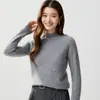 Outono e Inverno Nova Camisa de Base em Tricô de Caxemira Pulôver Colorido Sólido da Moda Simples Macio Confortável Estilo Coreano Feminino Espessada