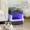 Bandeja de Arena para Gatos Extra Grande Completamente Cerrada, Esterilización Ultravioleta, Inodoro Especial Cerrado para Gatos con Limpieza y Antisalpicaduras