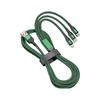 Cabo de Dados Tipo C de Carregamento Super Rápido 100W Trançado em Nylon 6A Rede de Pesca Cabo de Carregamento Rápido Três-Em-Um Um-Para-Três