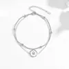 Pulsera de pentagrama de concha francesa electrochapada en PVD, acero inoxidable que no se decolora, versátil para el uso diario, exquisita joyería en capas para mujer